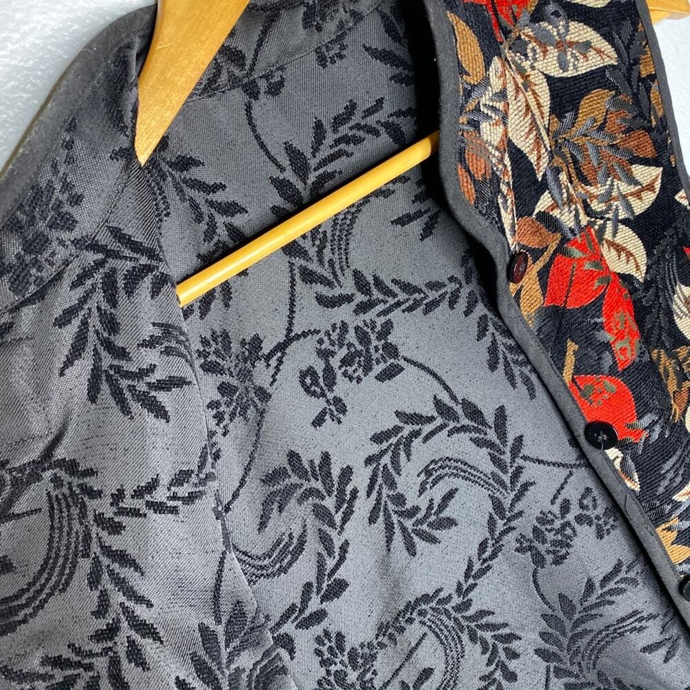 Embroidered Fall Leaves Vest Reversible Large - Picture 4 of 8